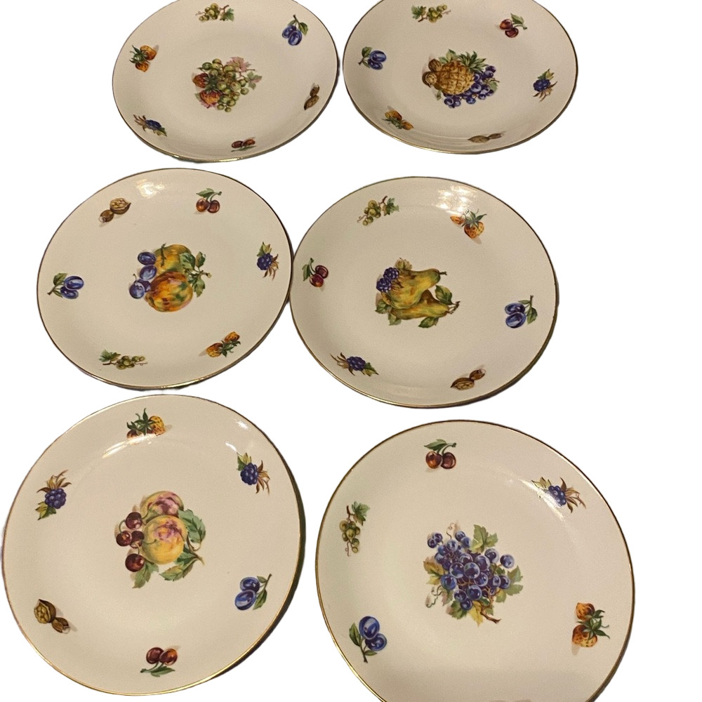 Bohemia Fruit Painted Plate Set of 6